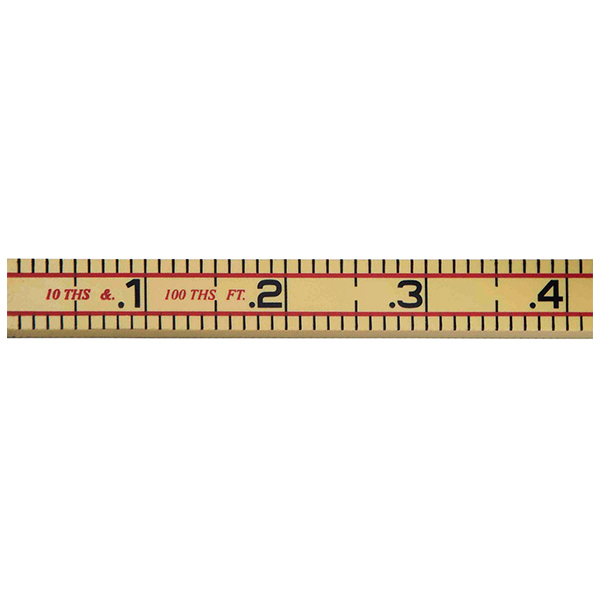 6' Rhino Heavy Duty Fiberglass Folding Ruler - 10ths & Inches