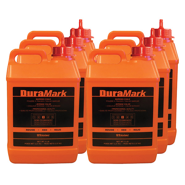 DuraMark Construction Chalk 5 lb. Bottle Contractor Packs