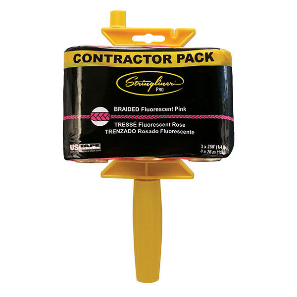 STRINGLINER COMPANY 25162 Stringliner PRO Braided FL. Pink 250', 250 Foot  (Pack of 1), Multi - Twine 